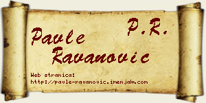 Pavle Ravanović vizit kartica